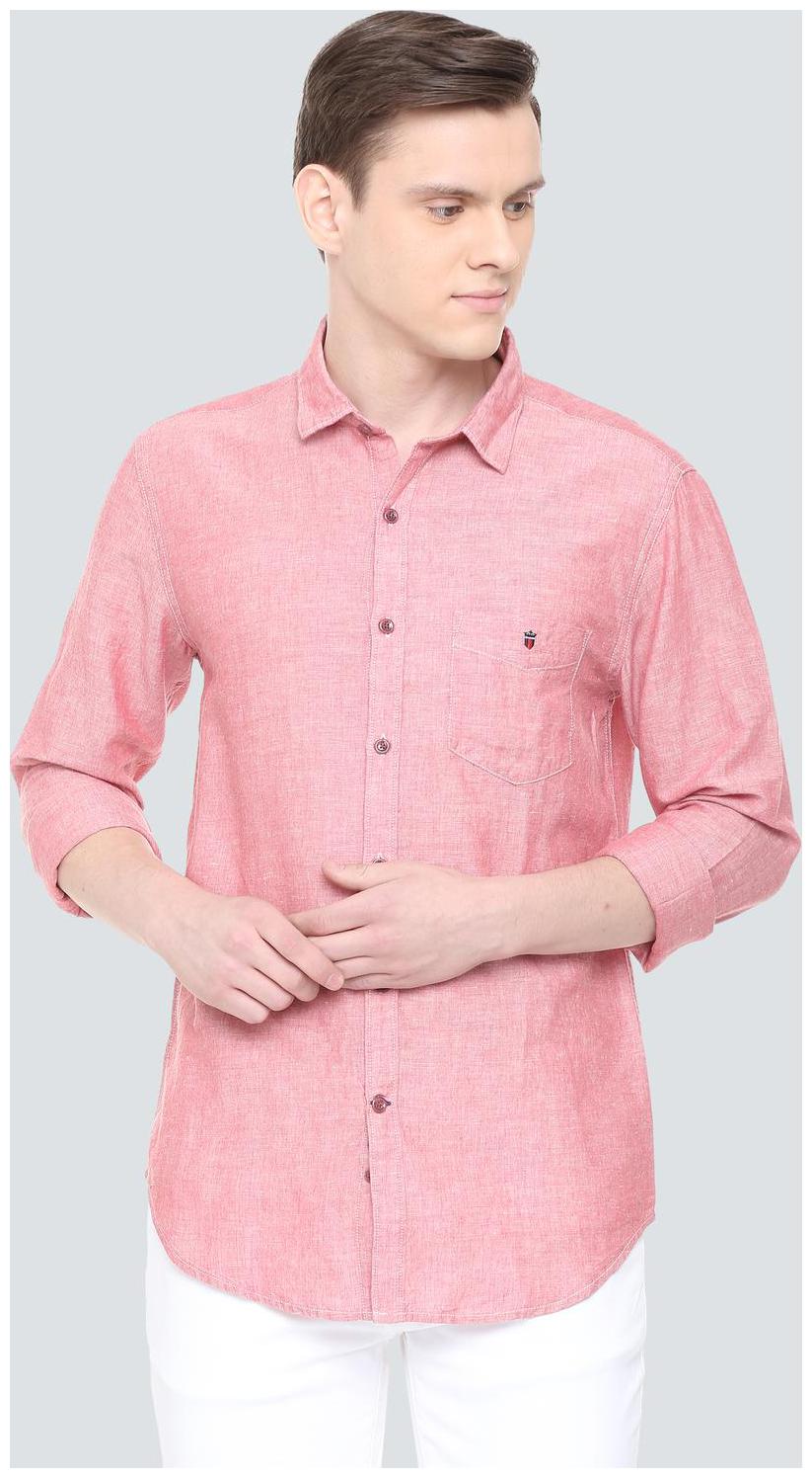 

Louis Philippe Men Pink Solid Super Slim Fit Casual Shirt