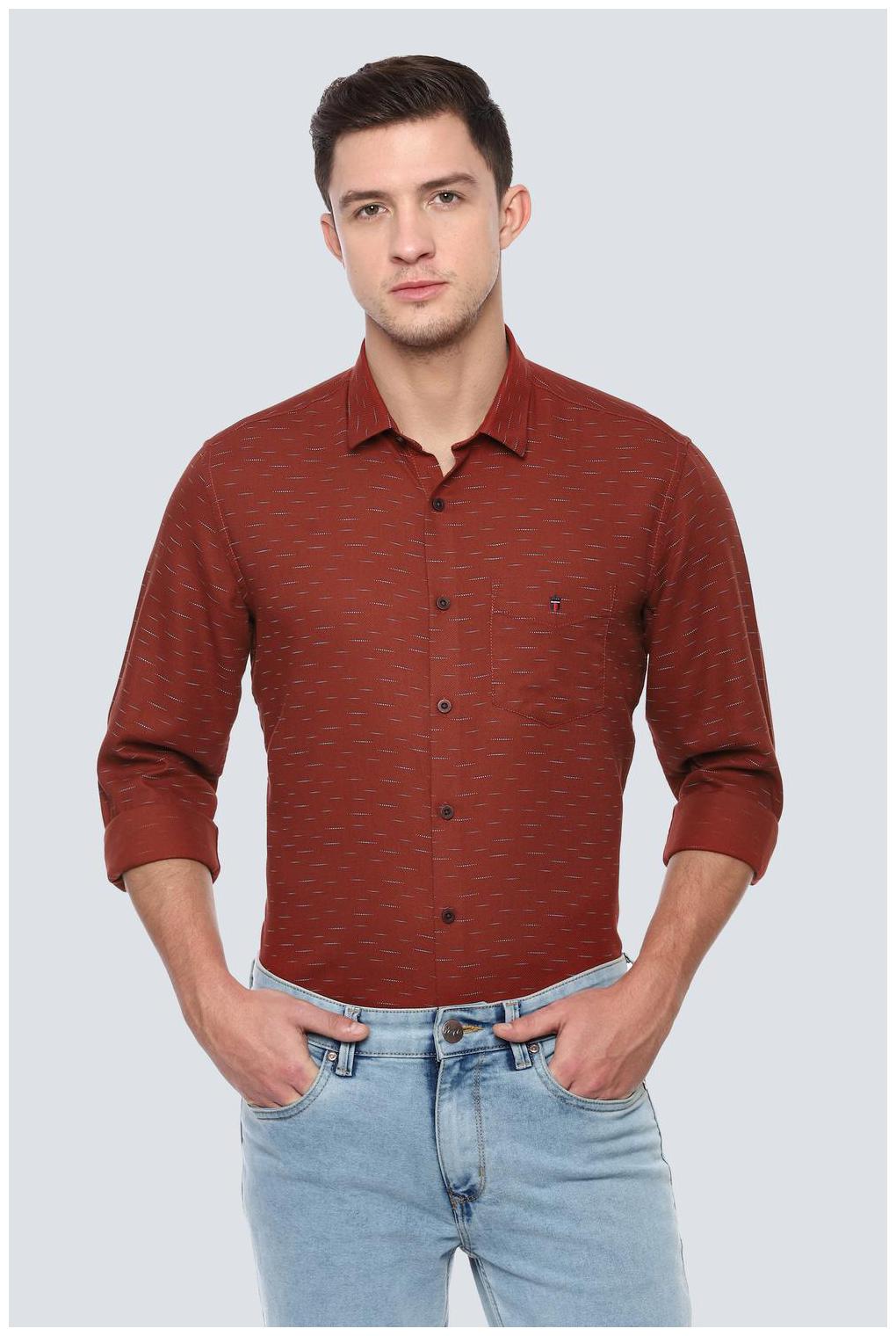 

Louis Philippe Men Brown Printed Slim Fit Casual Shirt
