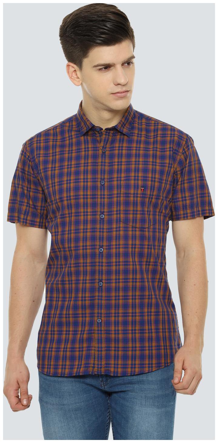 

Louis Philippe Men Blue Checked Slim Fit Casual Shirt