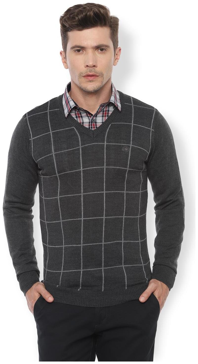 

Louis Philippe Men Blended Pullover Grey