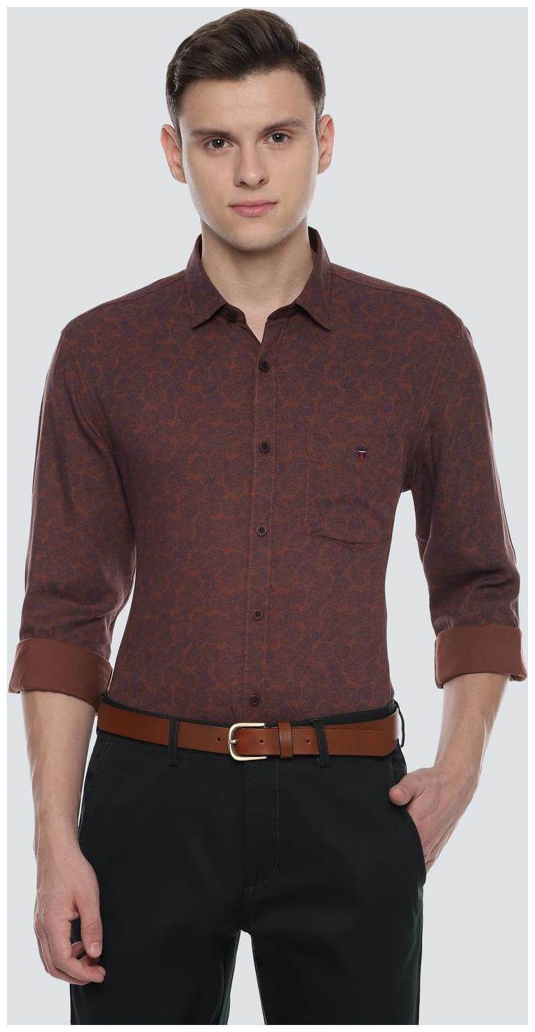 

Louis Philippe Men Brown Printed Slim Fit Casual Shirt