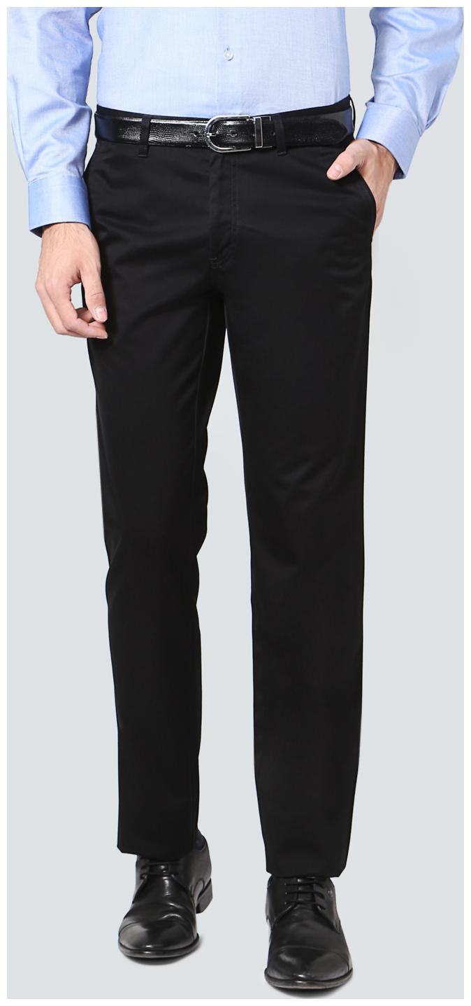 

Louis Philippe Men Solid Slim Fit Formal Trouser - Black