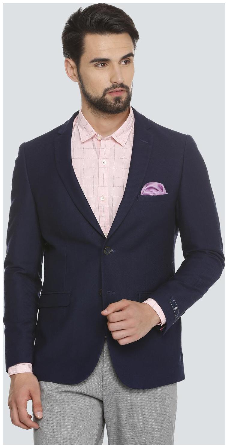 

Louis Philippe Men Blue Solid Slim fit Single Breasted Blazer