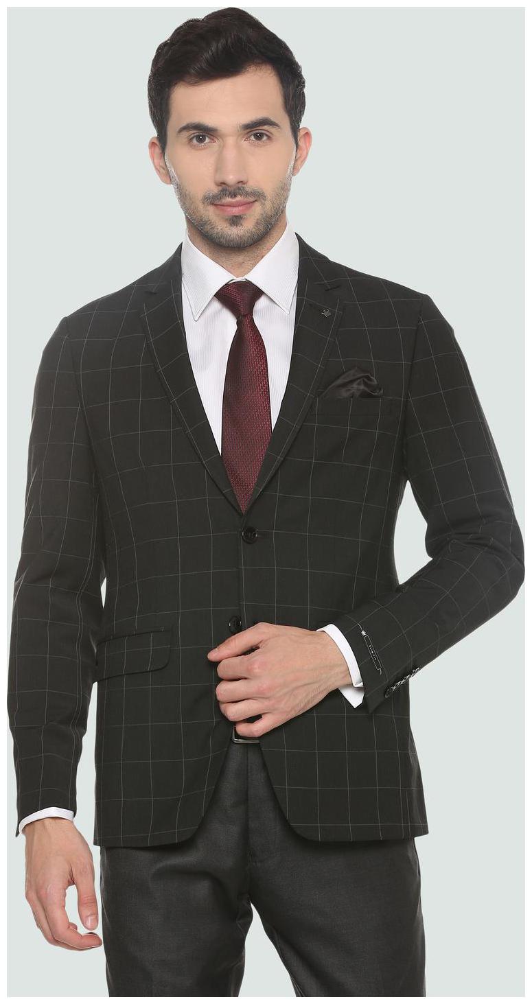 

Louis Philippe Men Black Checked Slim fit Single Breasted Blazer