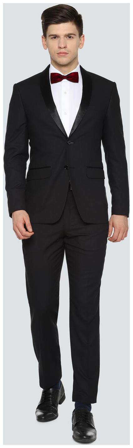 

Louis Philippe Men Blended Double Breasted Suit Black