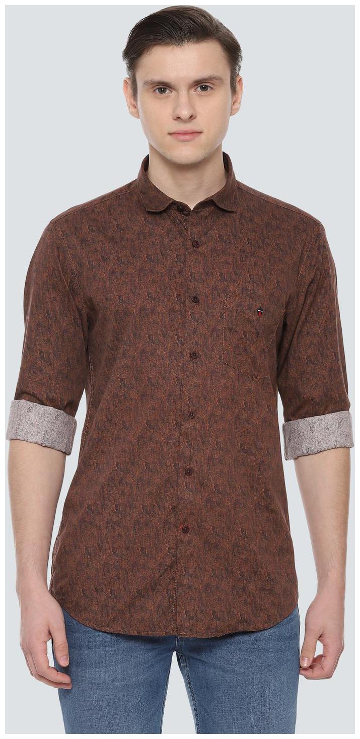 

Louis Philippe Men Brown Floral Super Slim Fit Casual Shirt