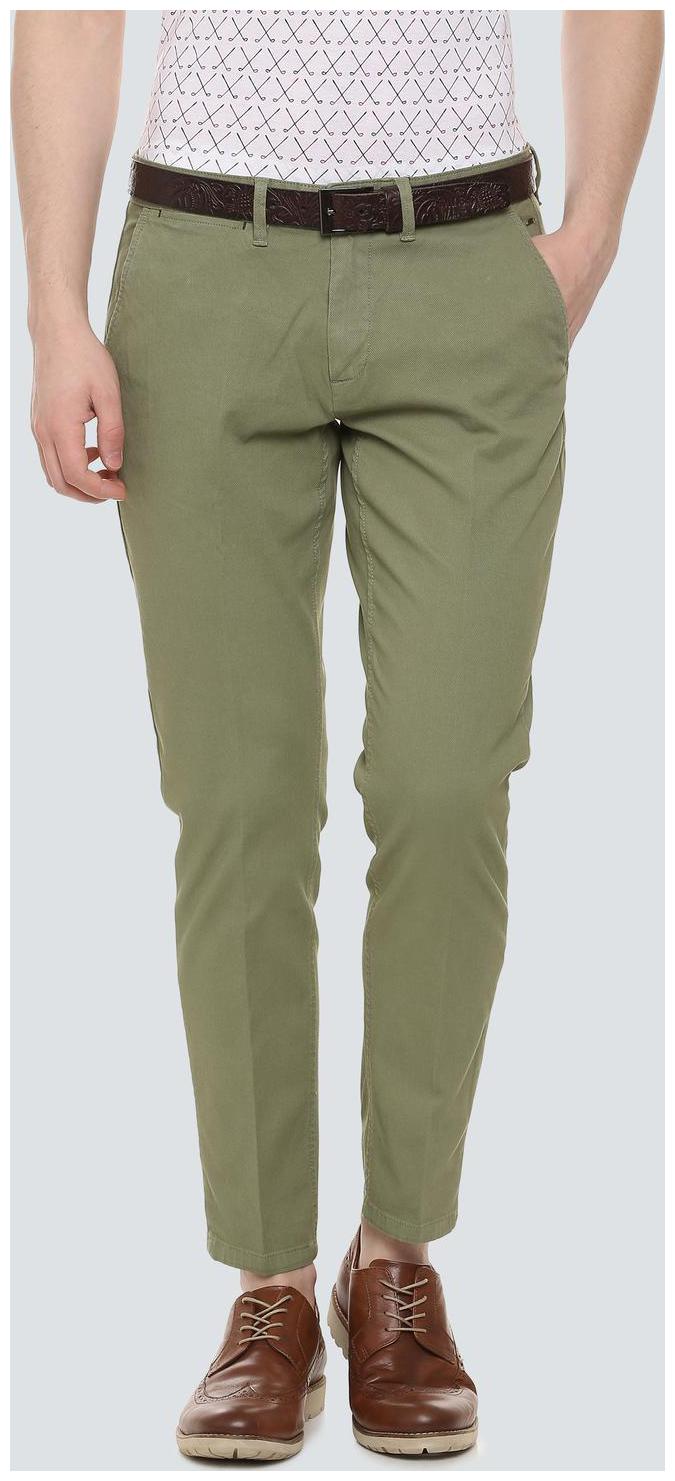 

Louis Philippe Men Green Textured Slim fit Regular trousers