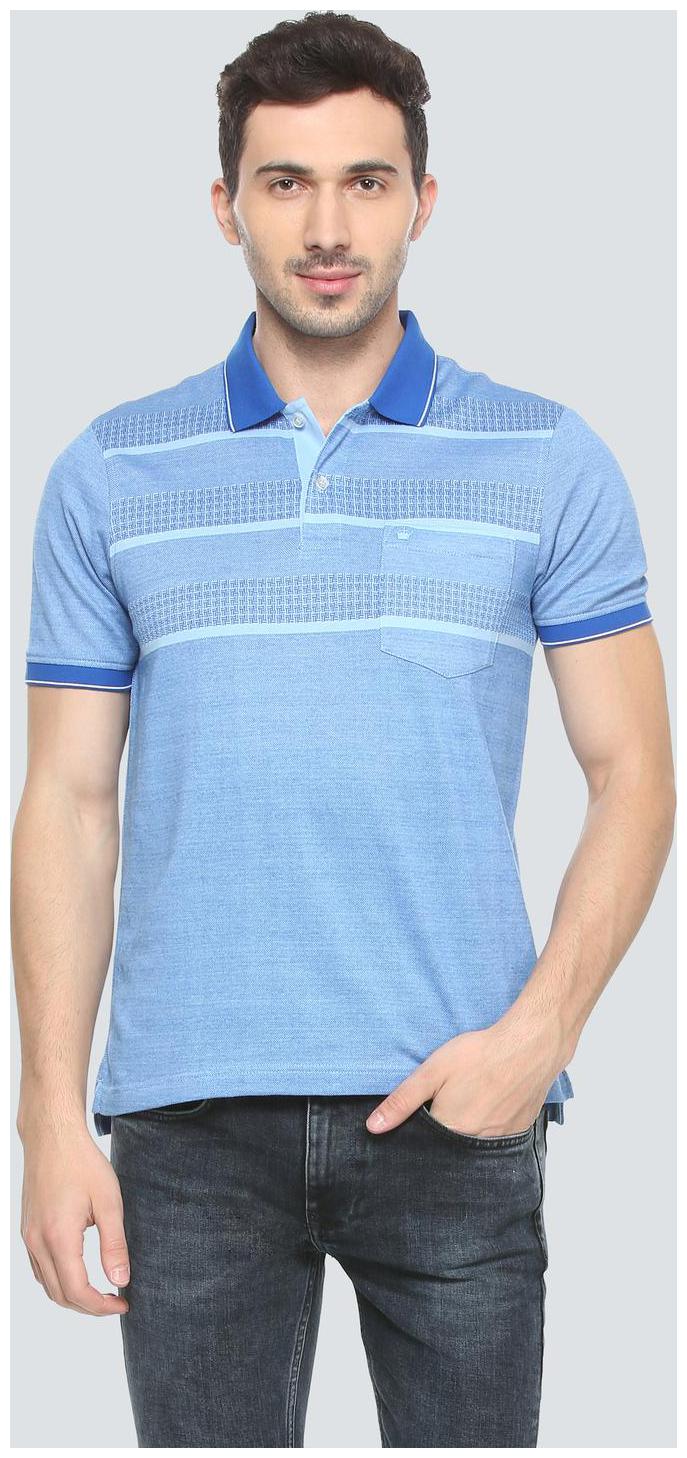 

Louis Philippe Men Blue Regular fit Cotton Polo collar T-Shirt - Pack Of 1