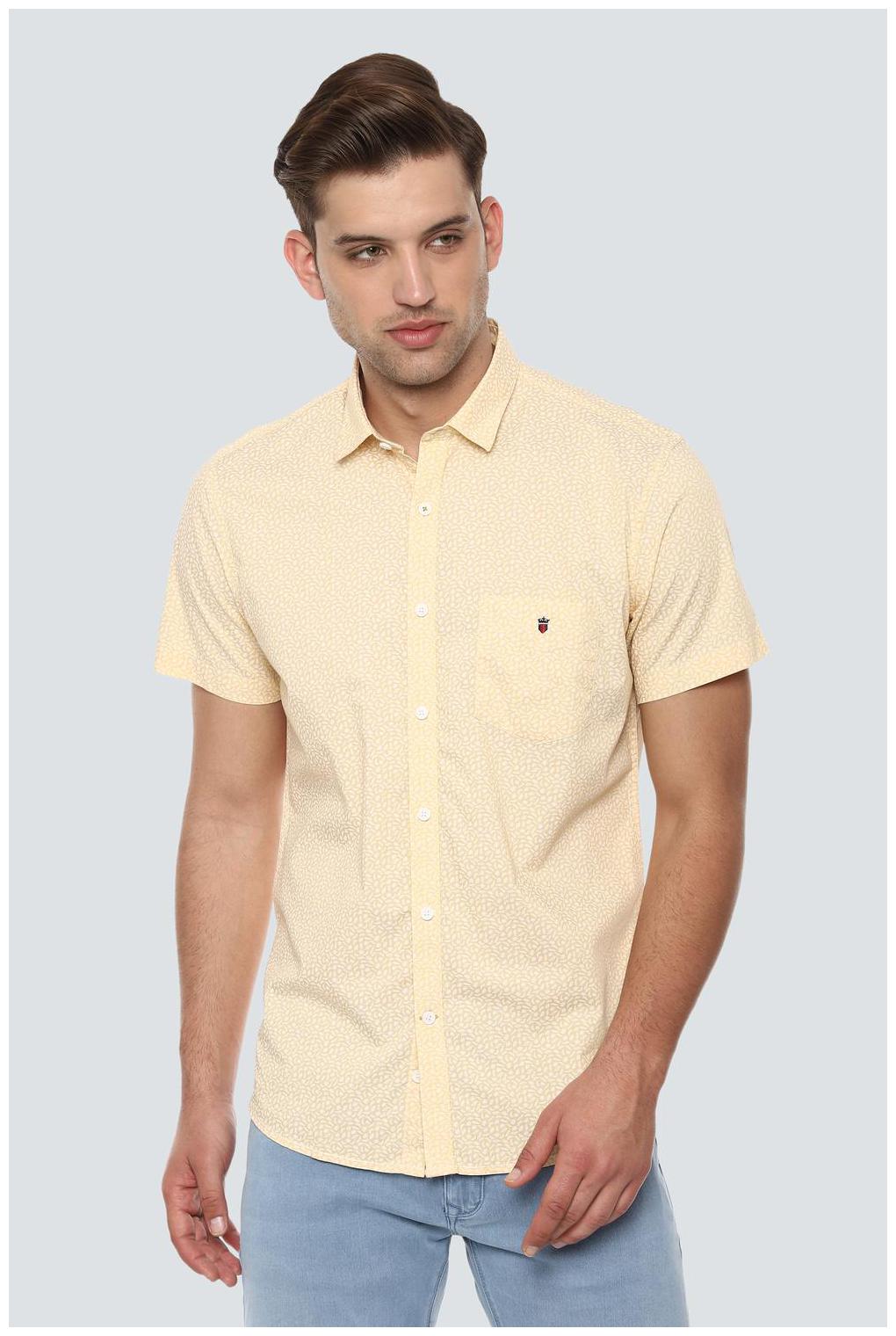 

Louis Philippe Men Yellow Printed Slim Fit Casual Shirt