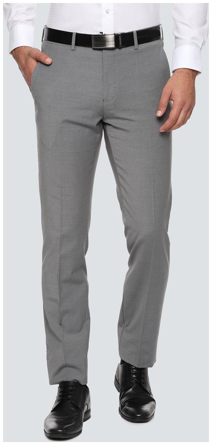 

Louis Philippe Men Textured Slim Fit Formal Trouser - Grey