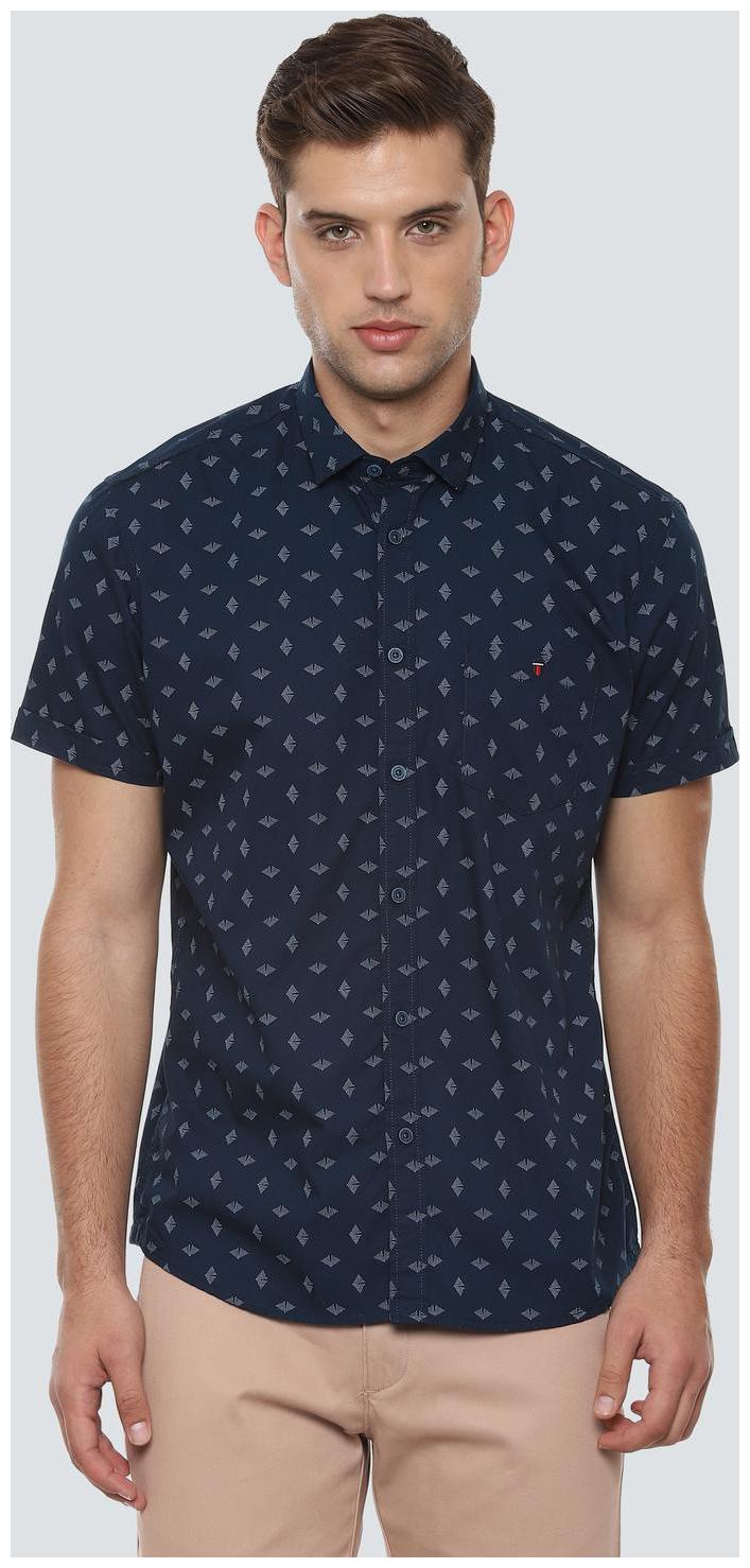 

Louis Philippe Men Blue Printed Slim Fit Casual Shirt