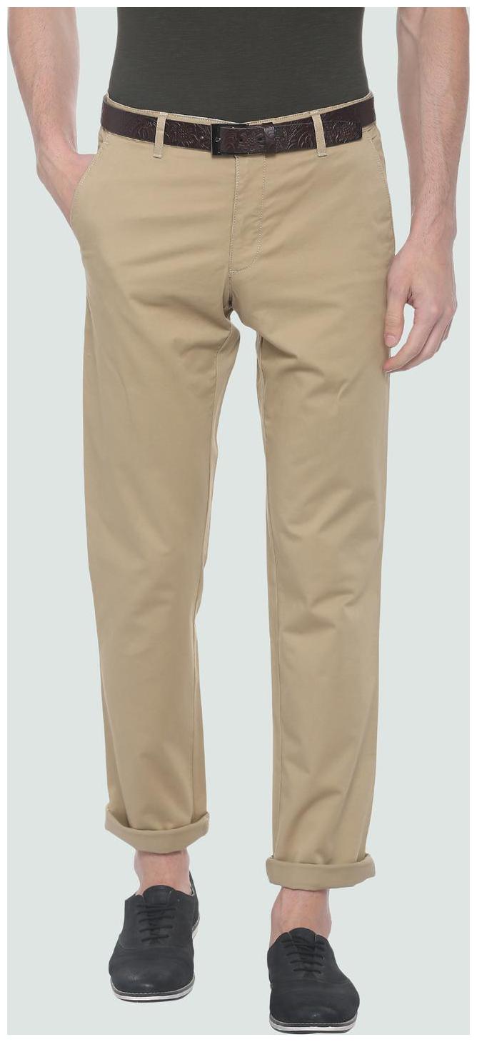 

Louis Philippe Men Beige Solid Slim fit Regular trousers