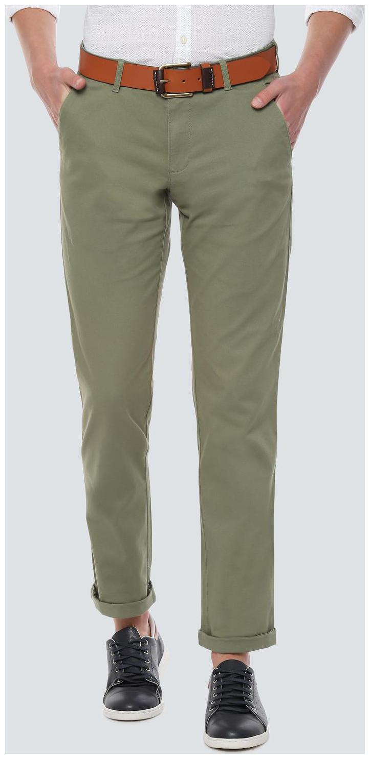 

Louis Philippe Men Green Solid Slim fit Regular trousers