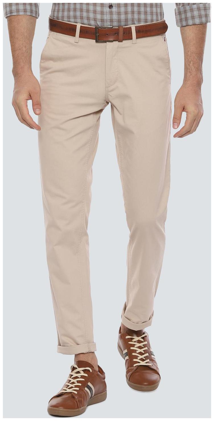 

Louis Philippe Men Beige Textured Slim fit Regular trousers