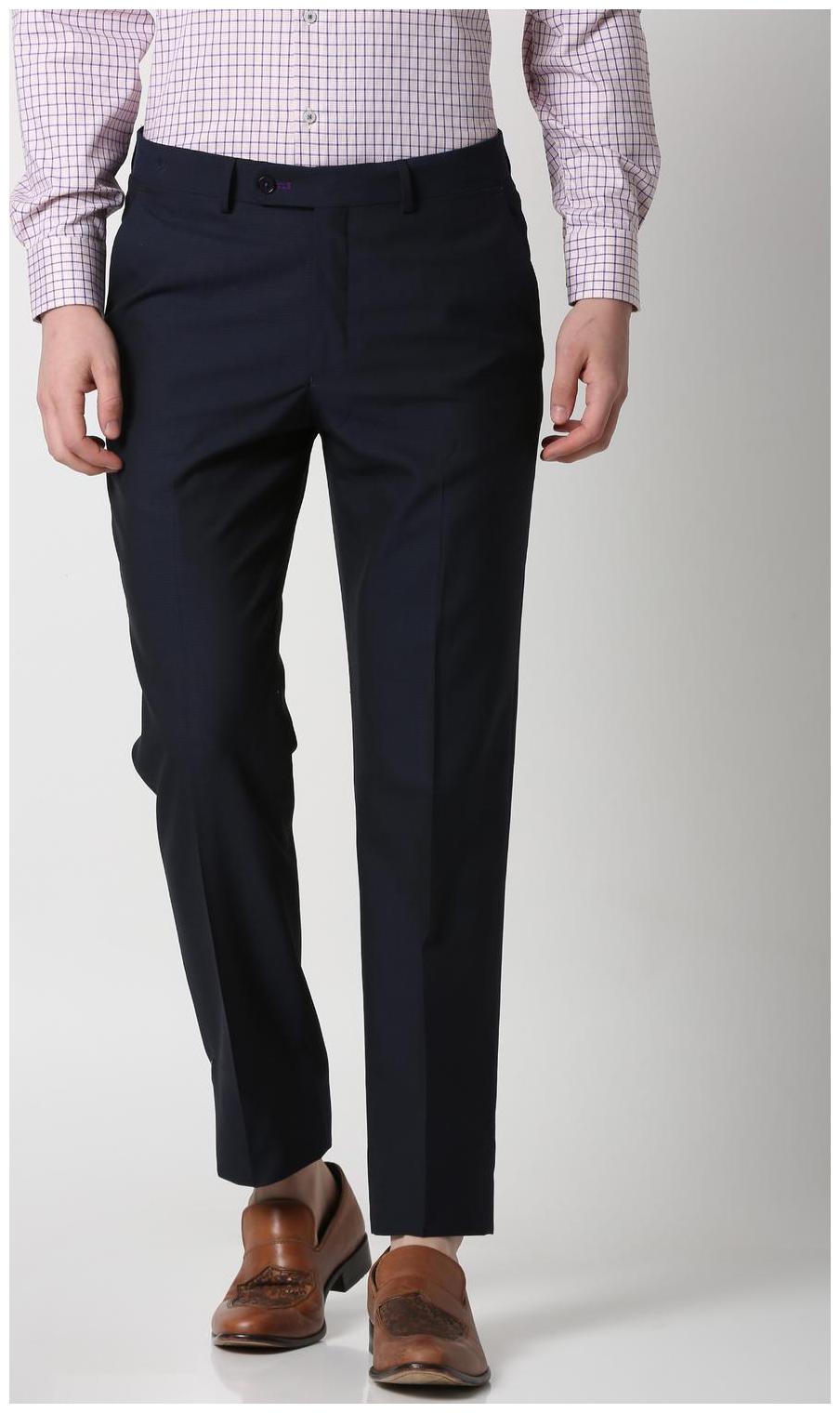 

Louis Philippe Men Textured Slim Fit Formal Trouser - Blue