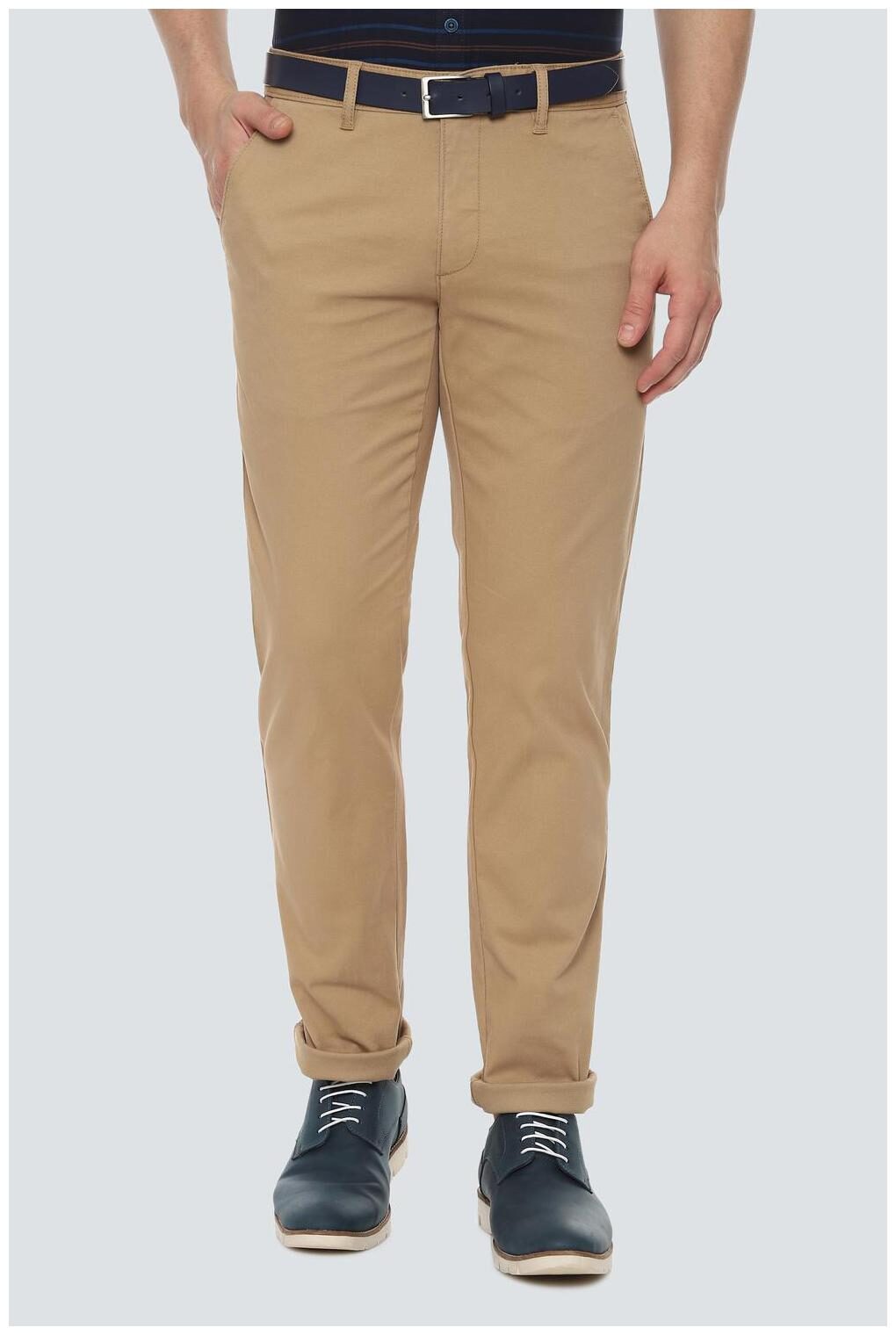 

Louis Philippe Men Beige Textured Slim fit Regular trousers