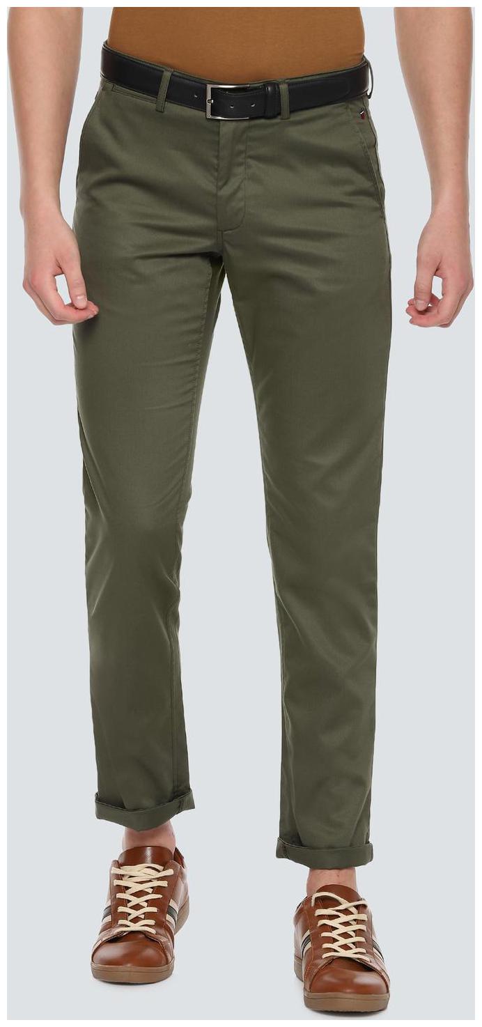 

Louis Philippe Men Green Solid Slim fit Regular trousers