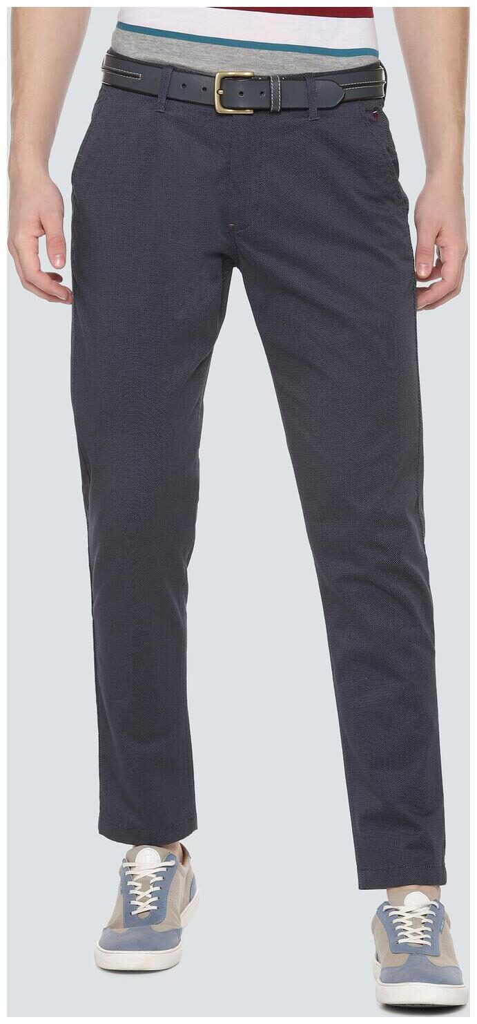 

Louis Philippe Men Blue Printed Slim fit Regular trousers