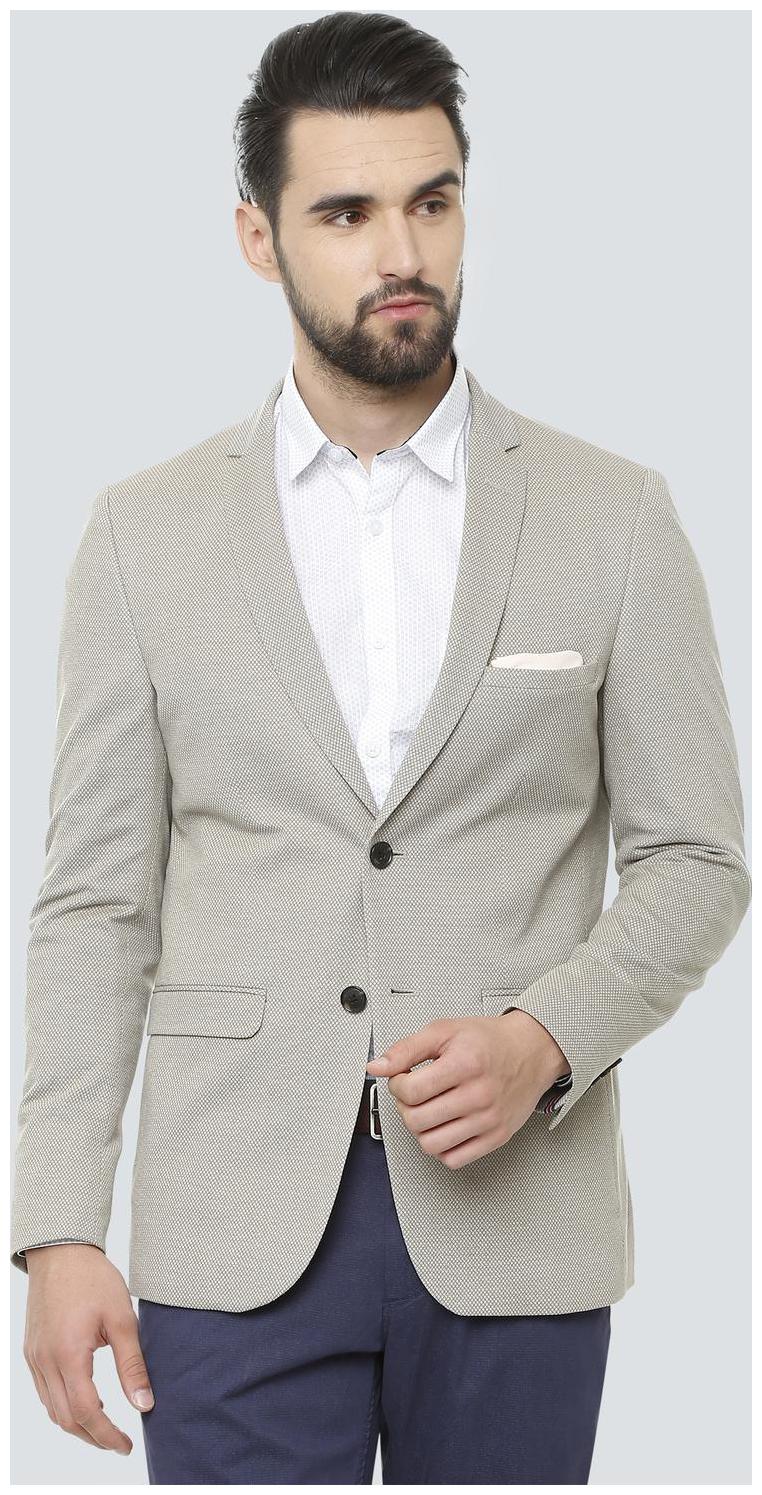 

SKULT by Shahid Kapoor Men Grey Textured Slim fit Single Breasted Blazer