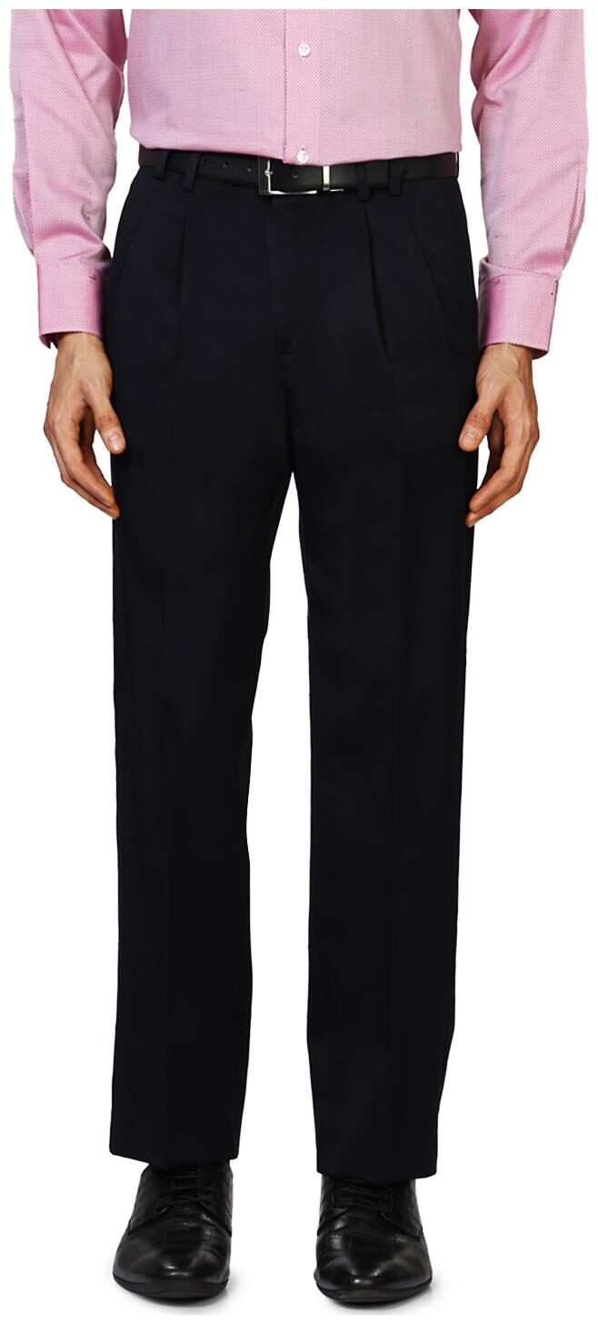 

Louis Philippe Men Solid Regular Fit Formal Trouser - Blue