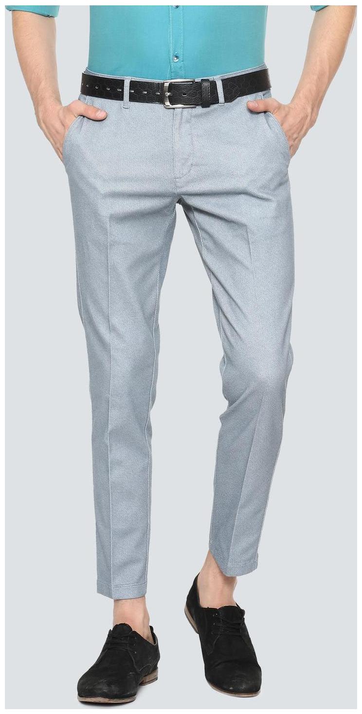 

Louis Philippe Men Grey Textured Regular fit Regular trousers