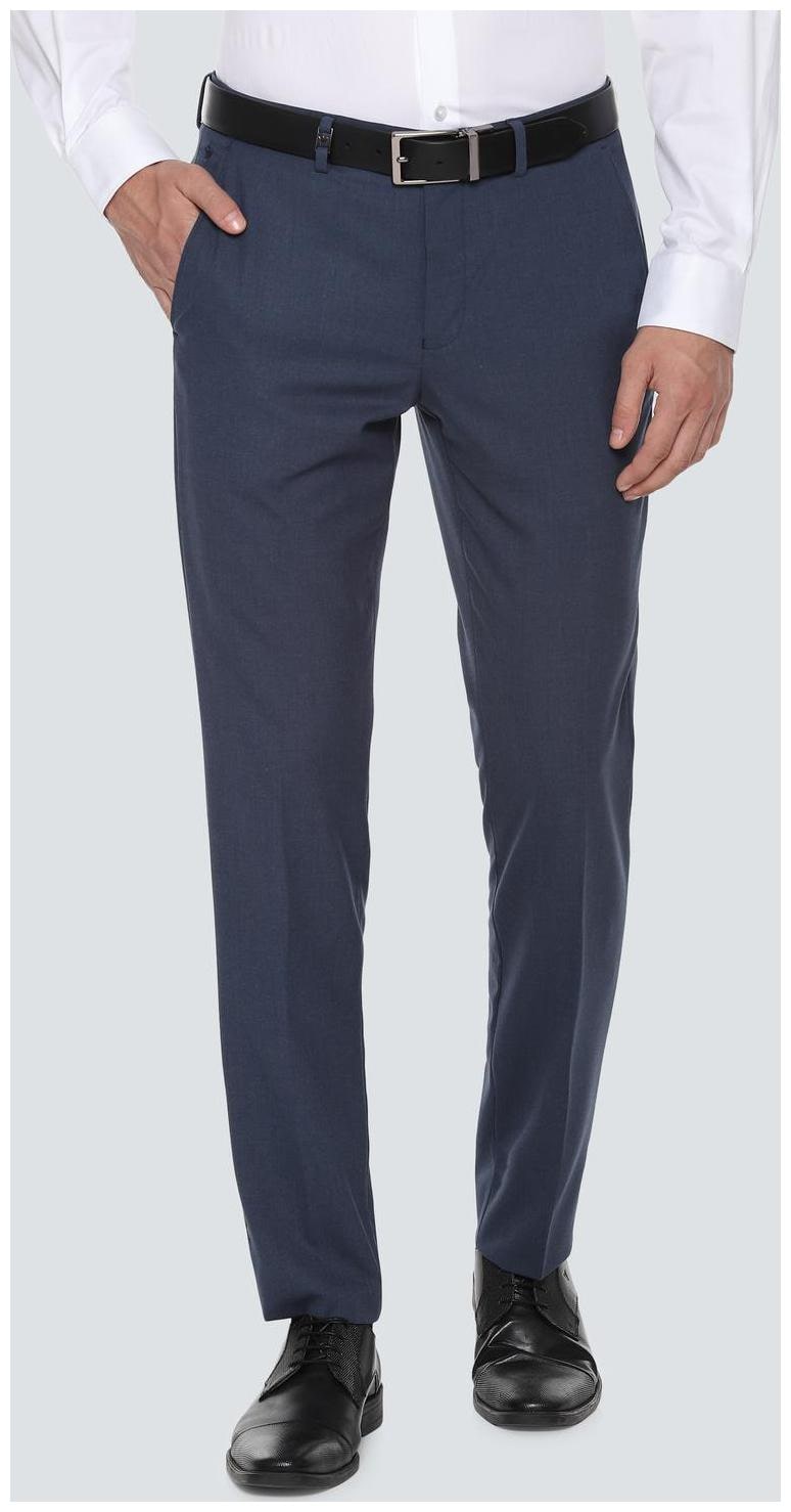 

Louis Philippe Men Solid Slim Fit Formal Trouser - Blue