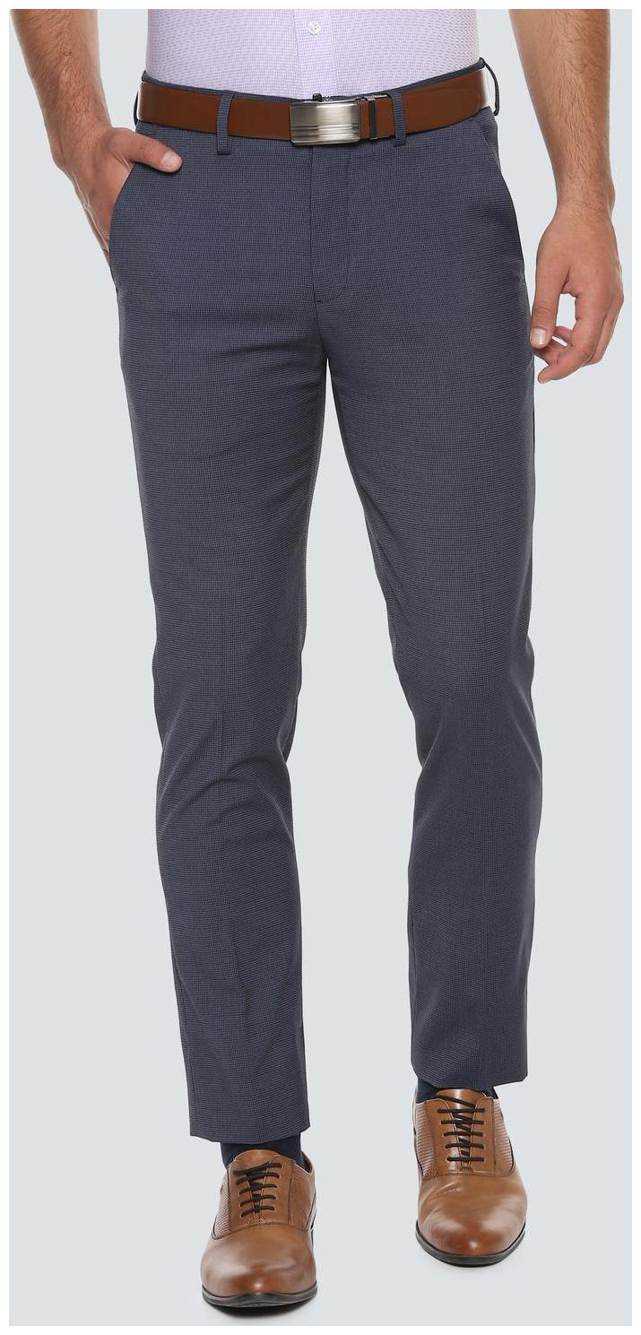 

Louis Philippe Men Textured Slim Fit Formal Trouser - Blue