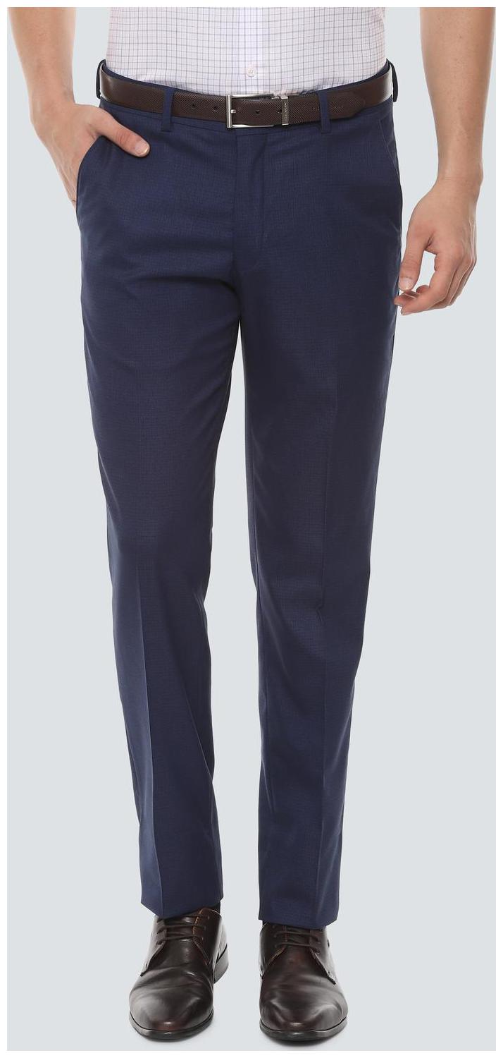 

Louis Philippe Men Textured Slim Fit Formal Trouser - Blue