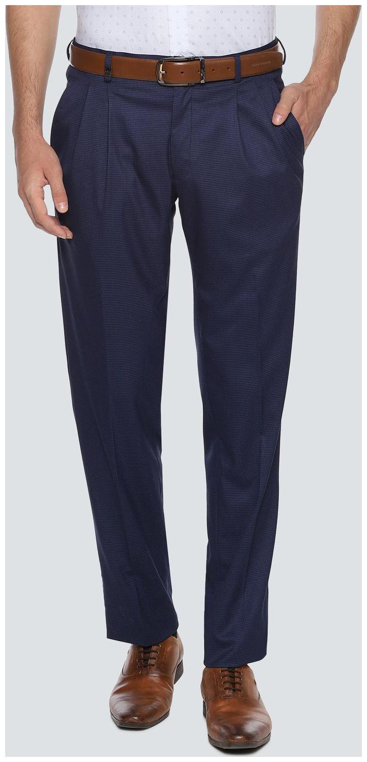 

Louis Philippe Men Textured Regular Fit Formal Trouser - Blue