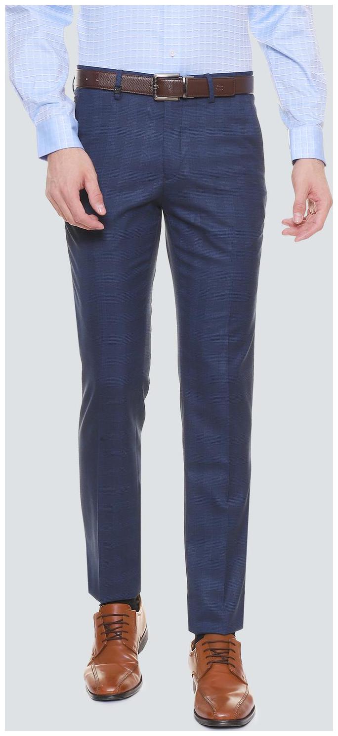 

Louis Philippe Men Textured Slim Fit Formal Trouser - Blue
