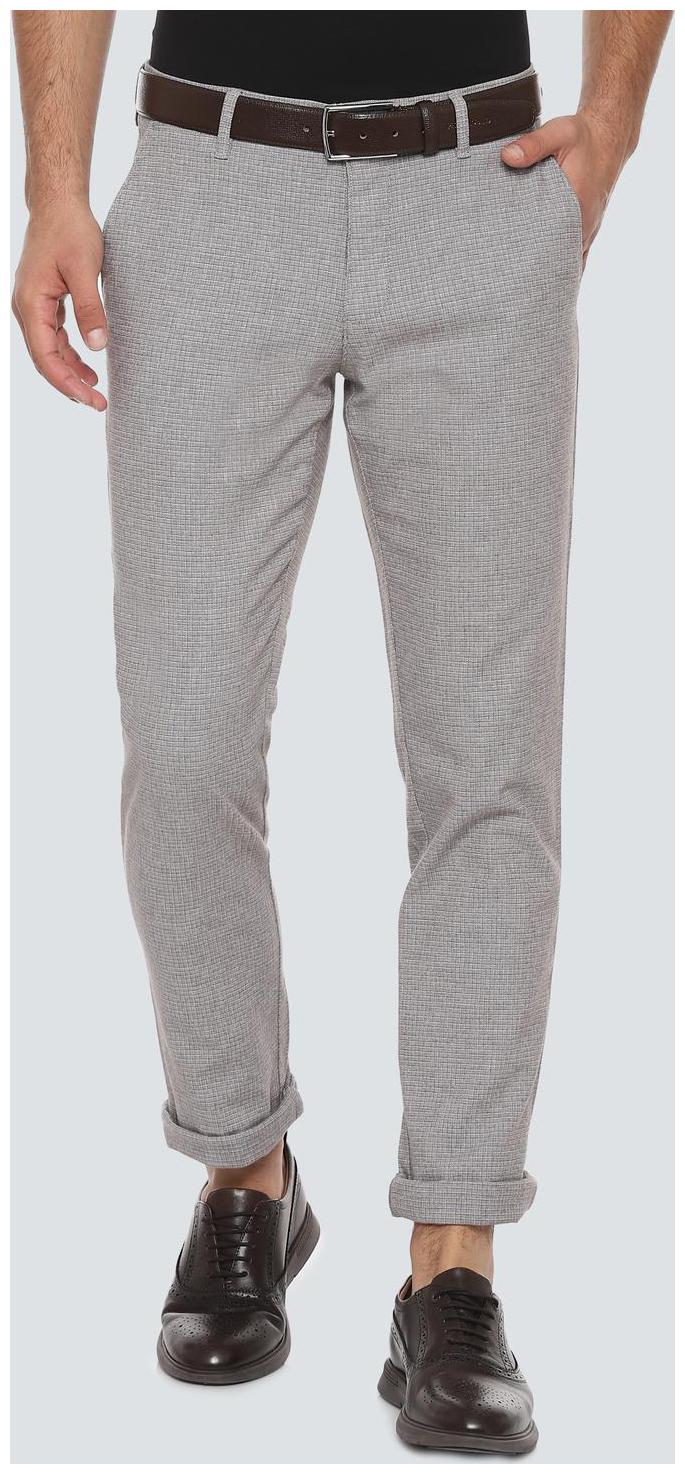 

Louis Philippe Men Grey Checked Slim fit Regular trousers