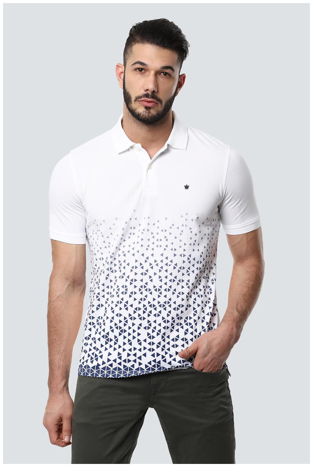 

Louis Philippe Men White Regular fit Cotton Blend Polo collar T-Shirt - Pack Of 1