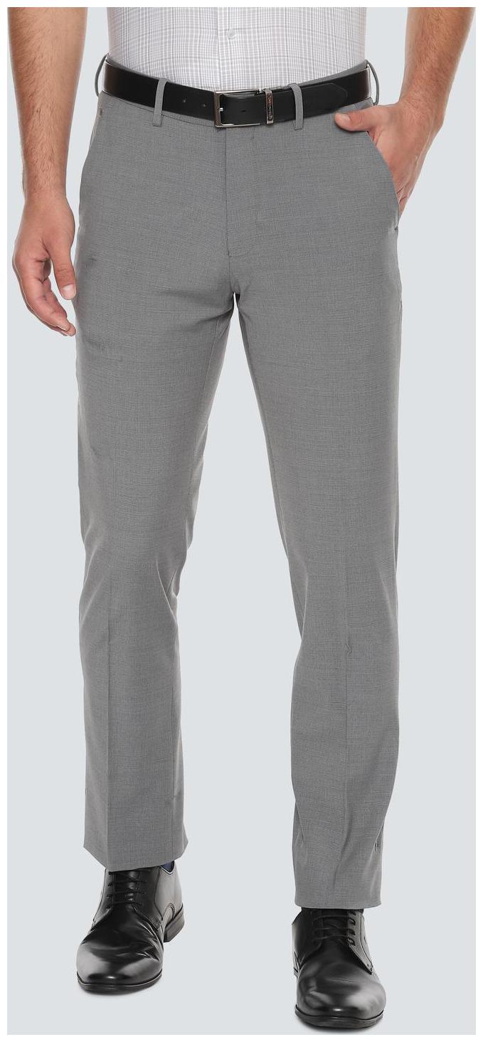 

Louis Philippe Men Textured Regular Fit Formal Trouser - Grey