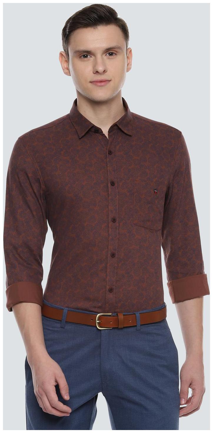 

Louis Philippe Men Brown Printed Super Slim Fit Casual Shirt
