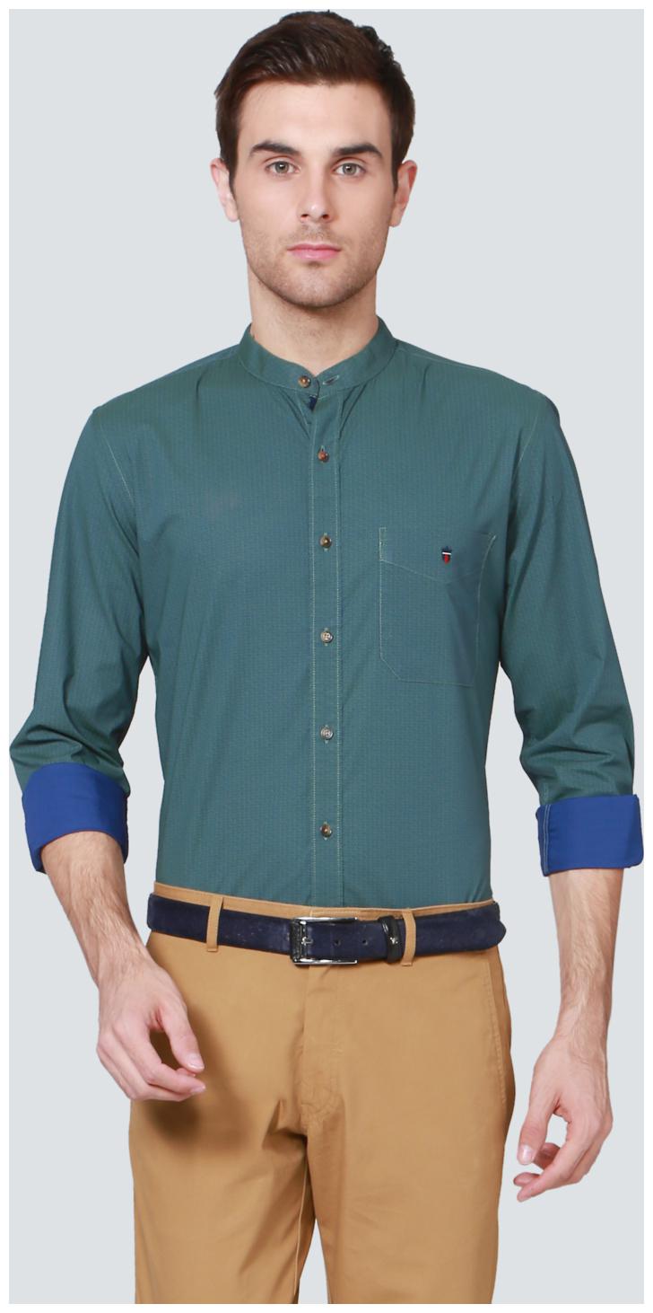 

Louis Philippe Cotton Blend Solid Casual Shirts Turquoise