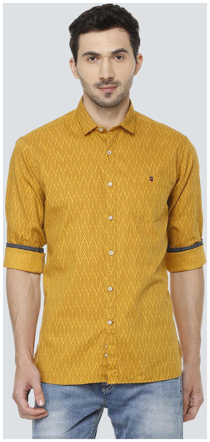

Louis Philippe Men Yellow Printed Slim Fit Casual Shirt