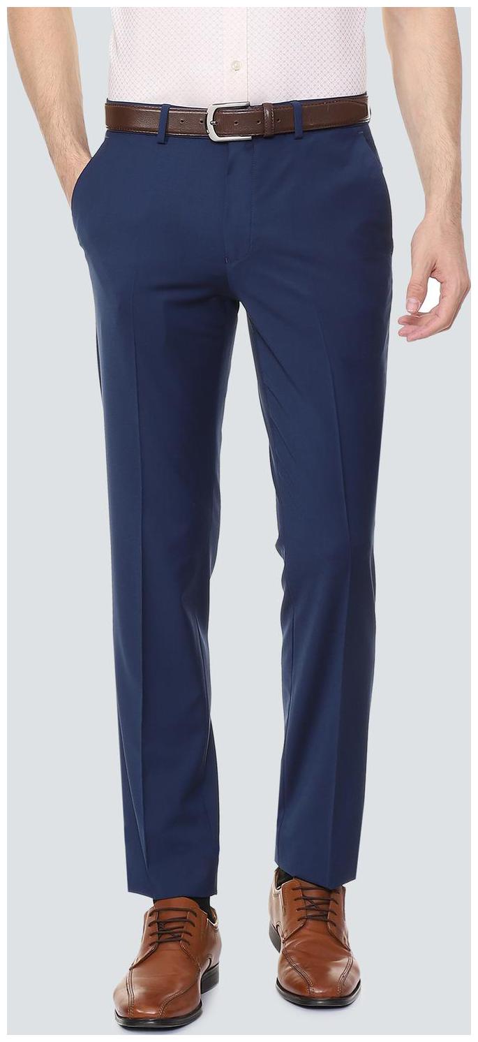 

Louis Philippe Men Solid Slim Fit Formal Trouser - Blue
