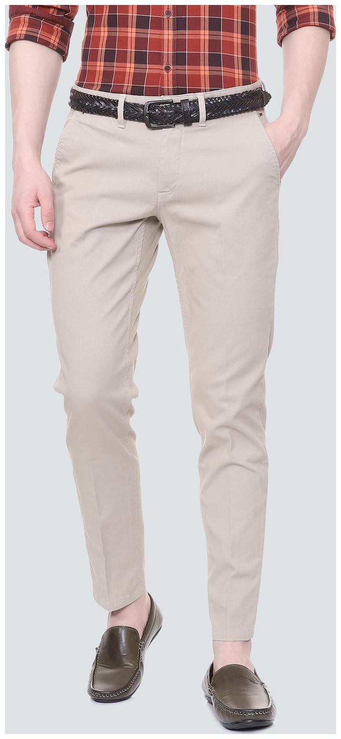 

Louis Philippe Men Beige Textured Slim fit Regular trousers