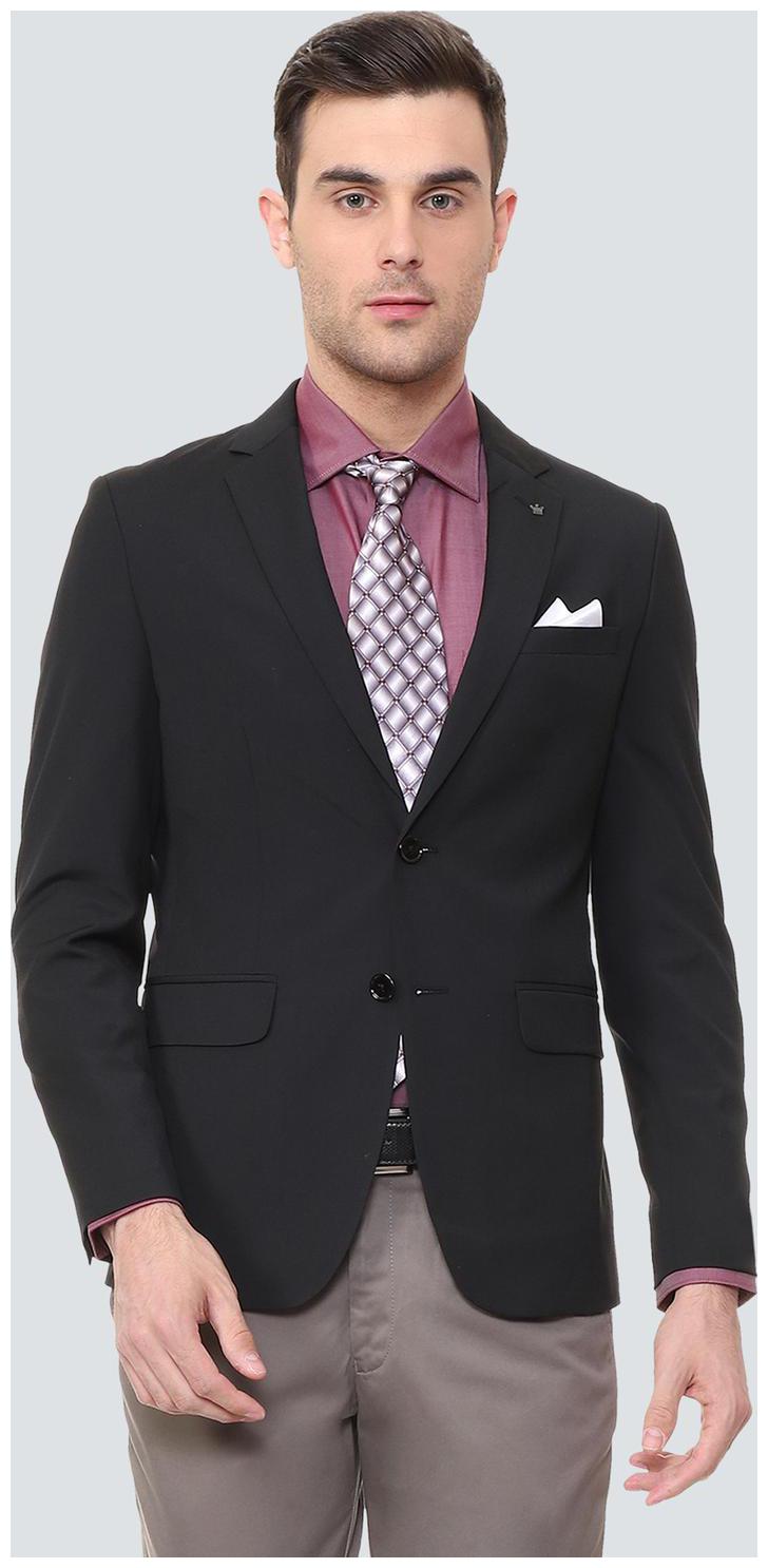 

Louis Philippe Men Black Textured Slim fit Single Breasted Blazer