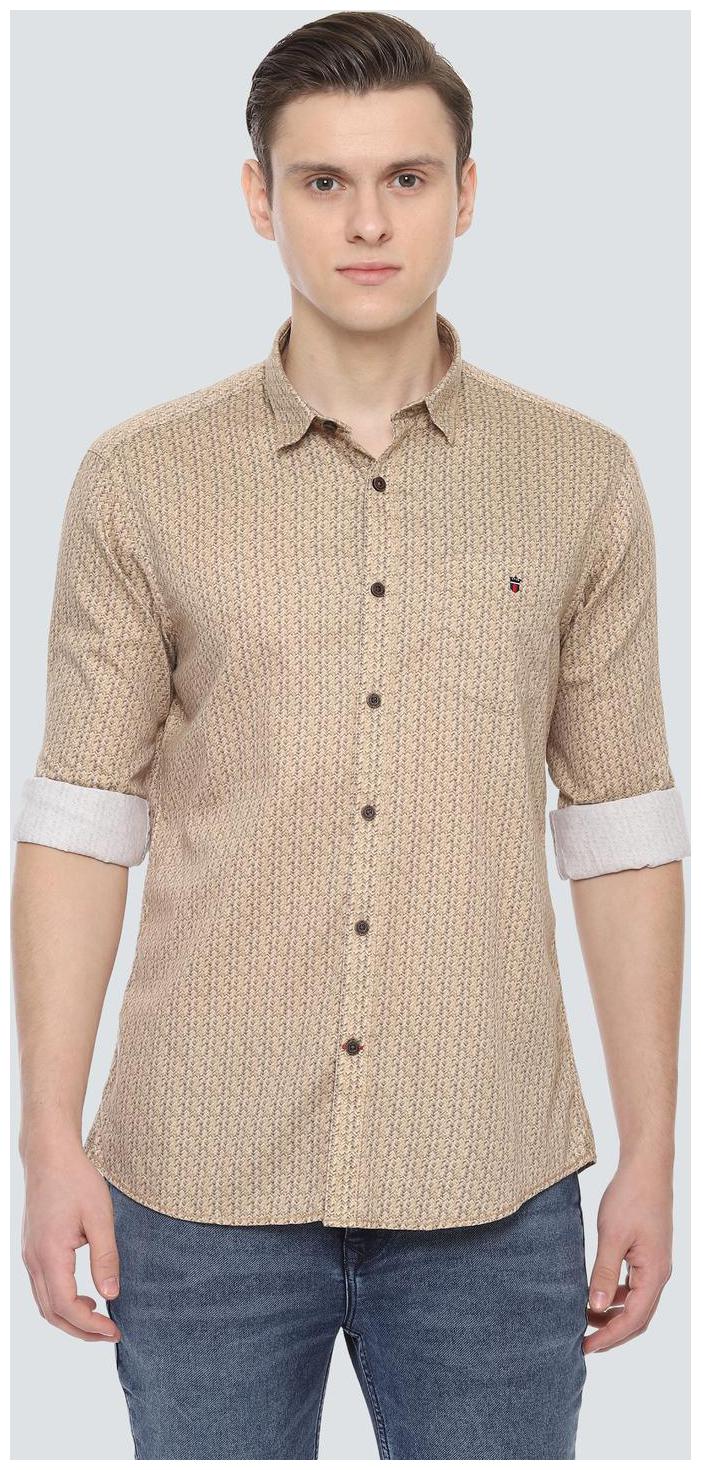 

Louis Philippe Men Beige Printed Slim Fit Casual Shirt