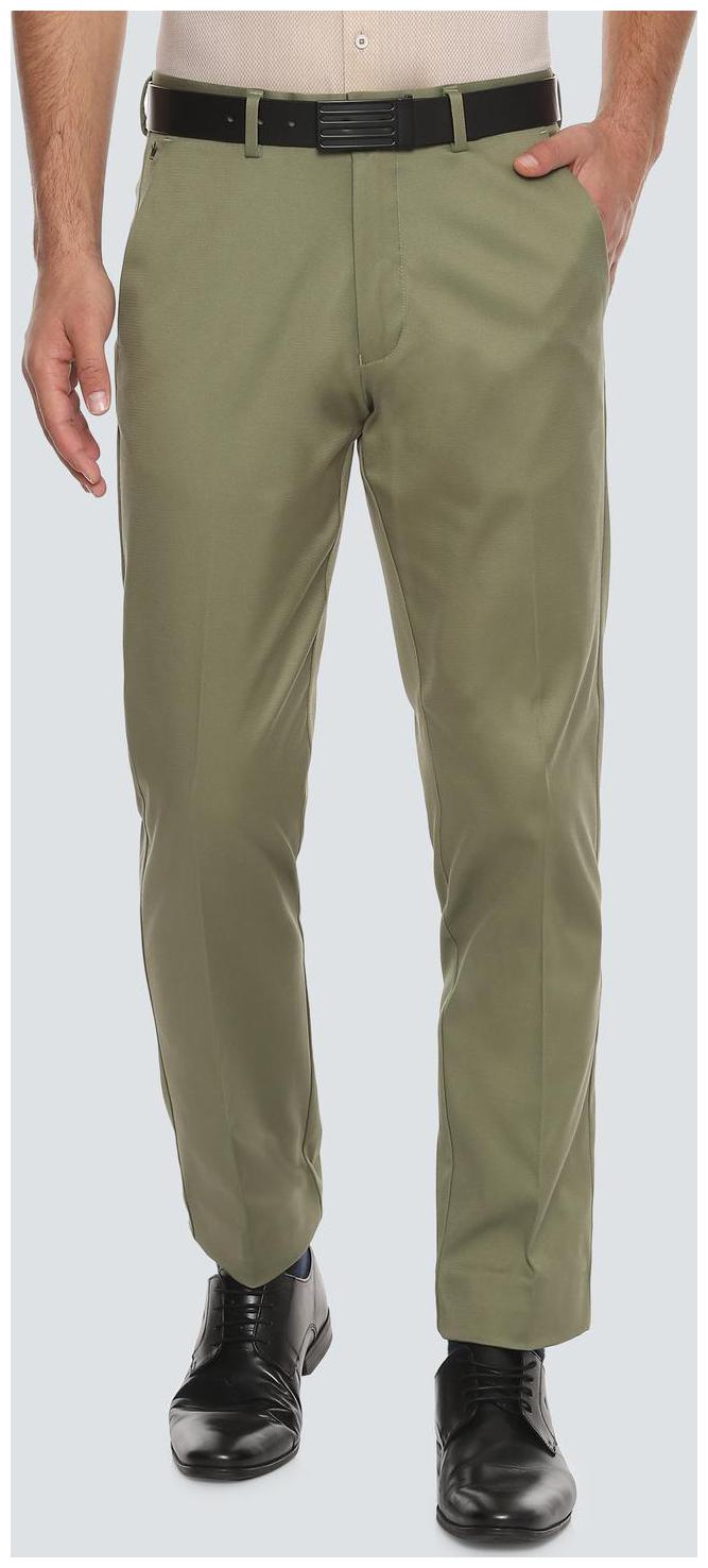 

Louis Philippe Men Textured Regular Fit Formal Trouser - Green