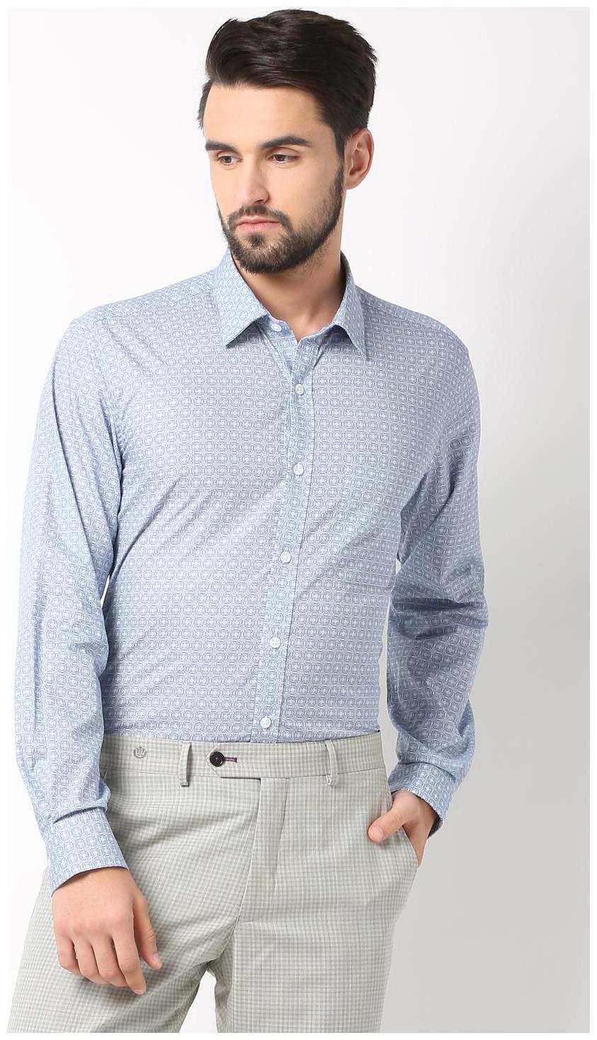 

Louis Philippe Men Blue Printed Slim Fit Casual Shirt
