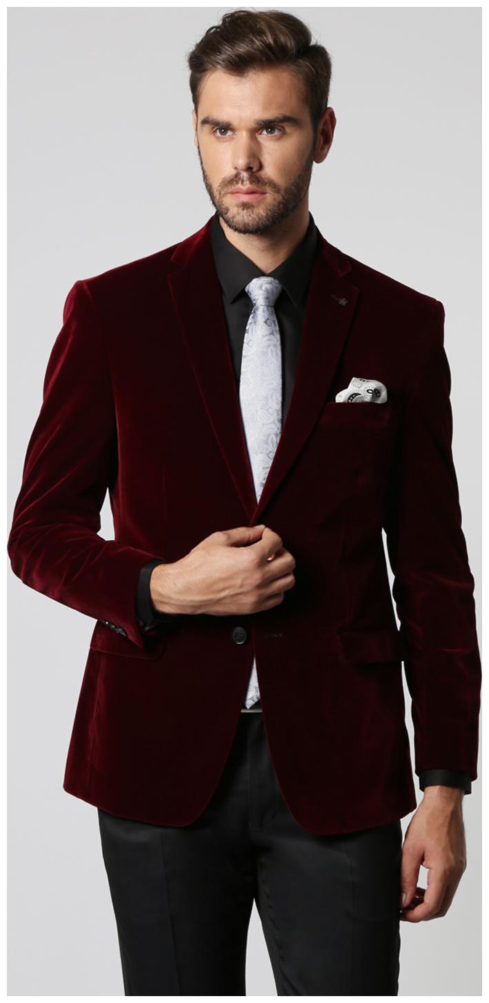 

Louis Philippe Men Maroon Solid Slim fit Single Breasted Blazer