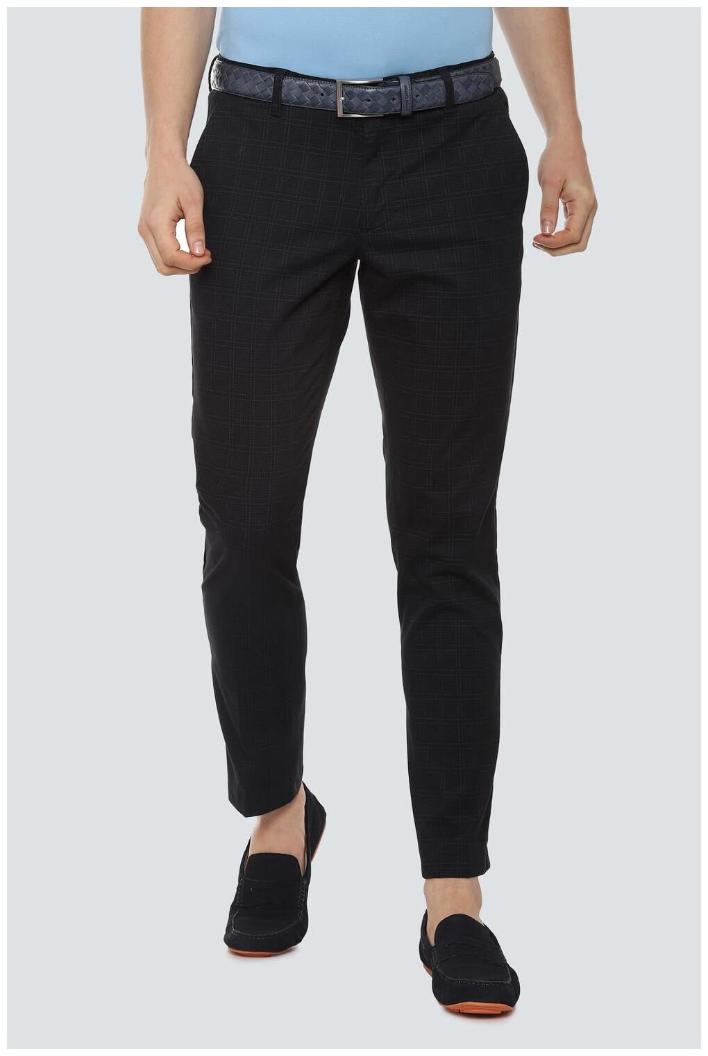 

Louis Philippe Men Black Checked Slim fit Regular trousers