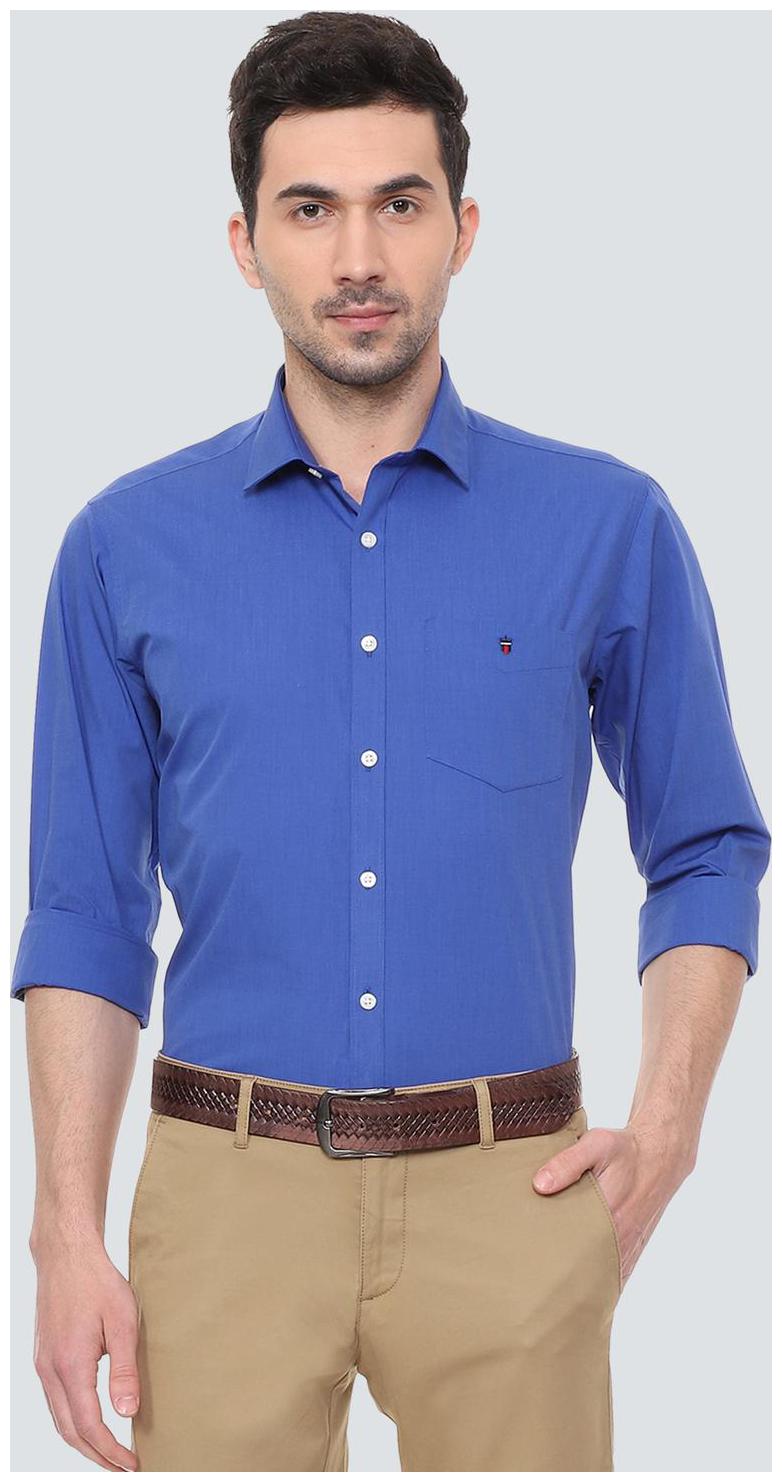 

Louis Philippe Men Blue Solid Slim Fit Casual Shirt