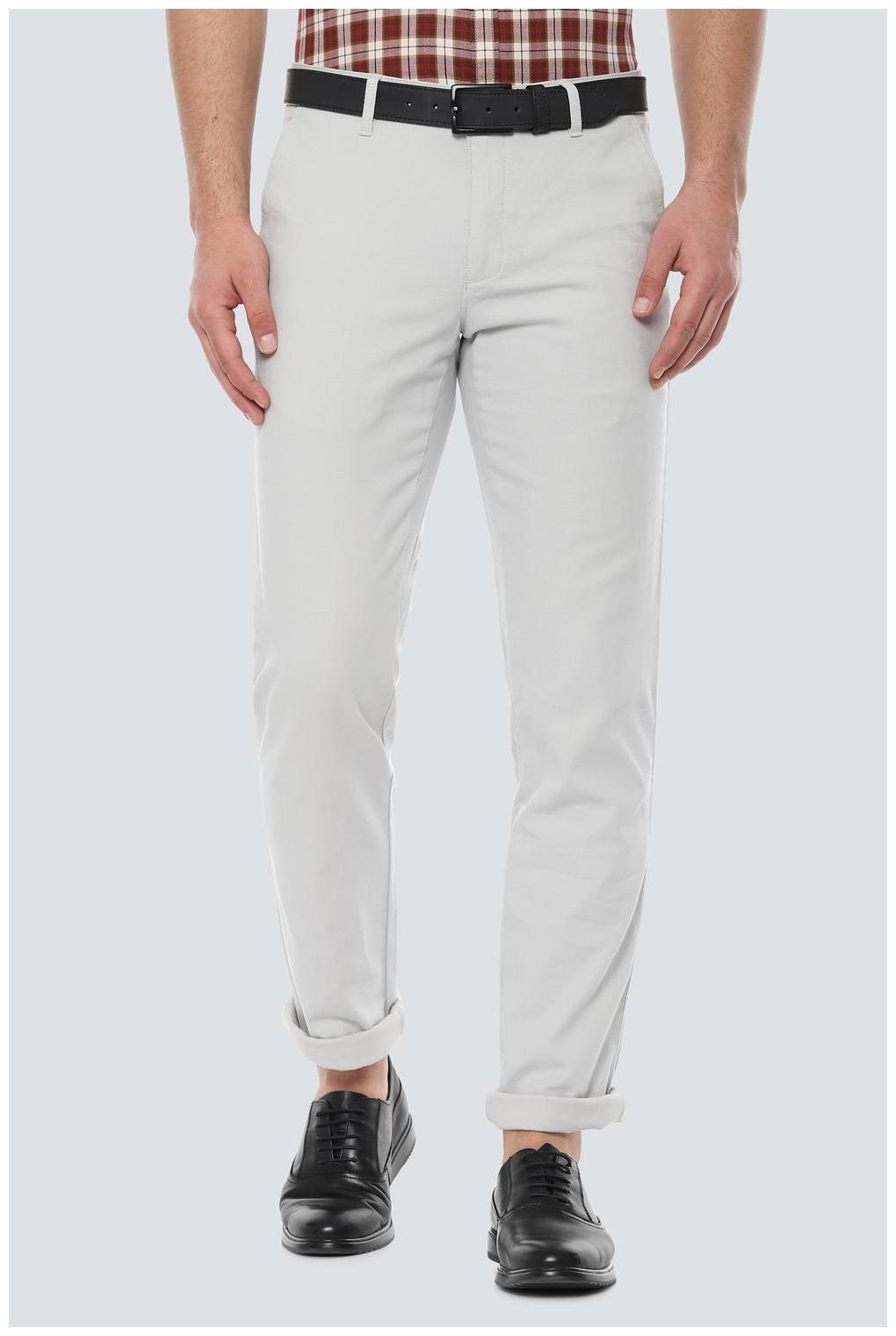 

Louis Philippe Men Grey Textured Slim fit Regular trousers