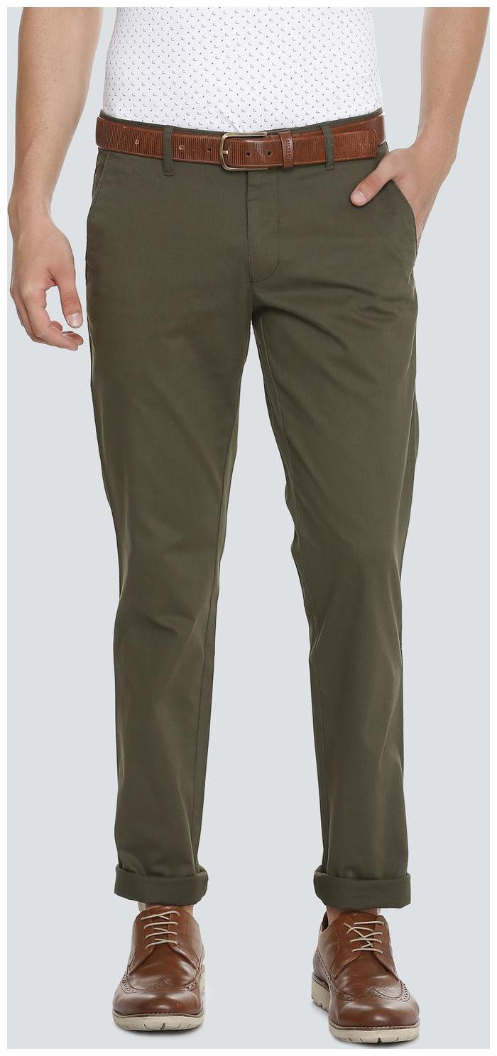 

Louis Philippe Men Green Solid Slim fit Regular trousers