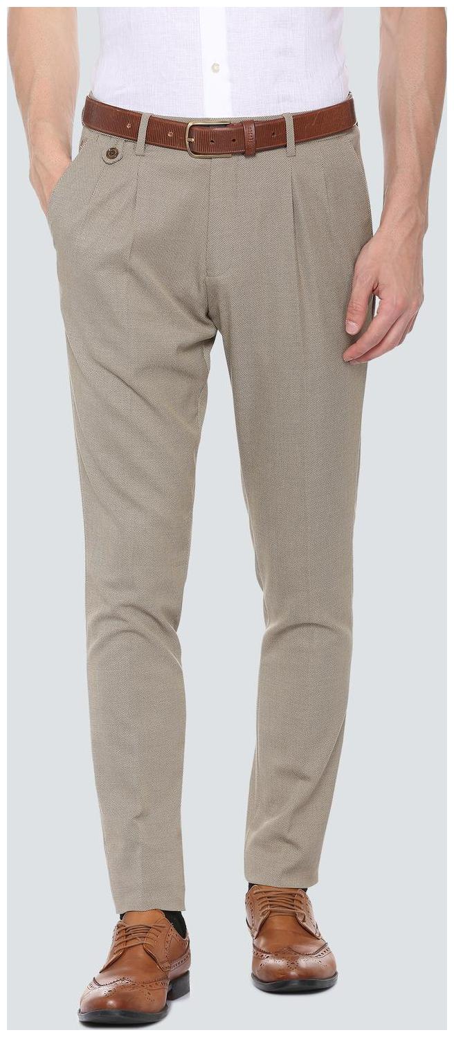 

Louis Philippe Men Textured Slim Fit Formal Trouser - Beige
