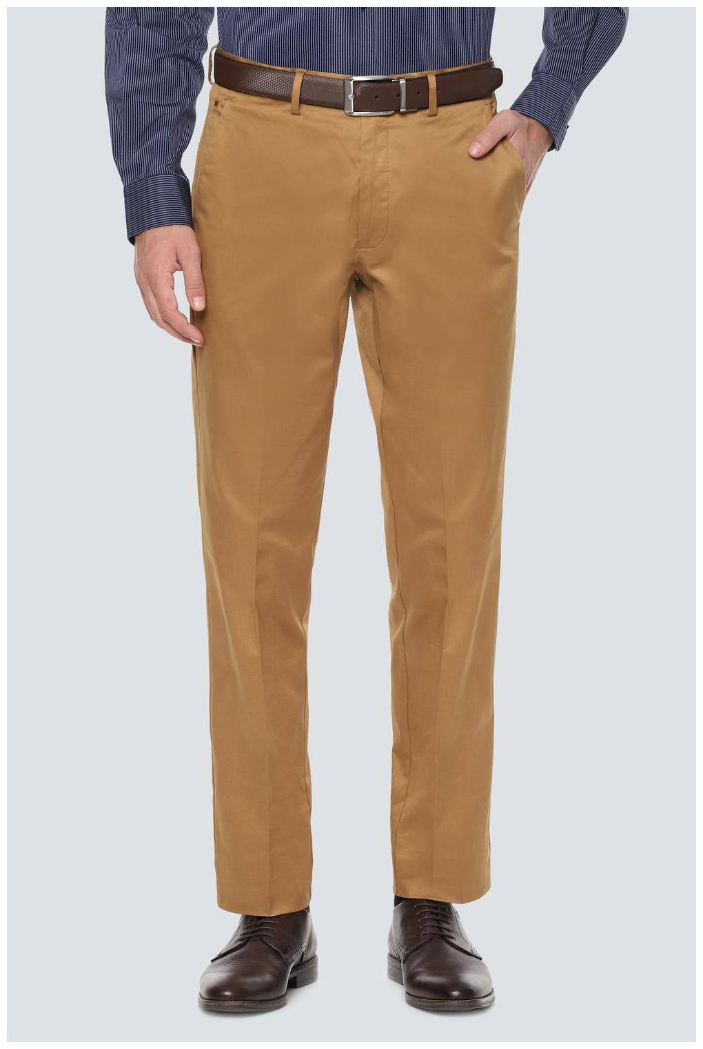

Louis Philippe Men Textured Regular Fit Formal Trouser - Beige