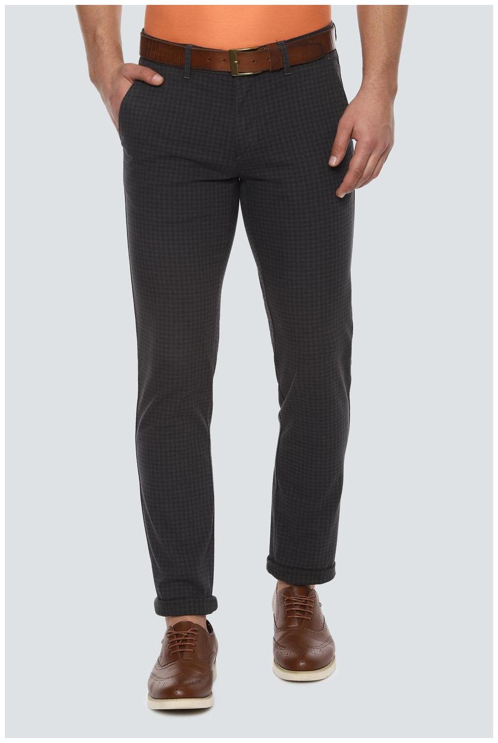 

Louis Philippe Men Blue Checked Slim fit Regular trousers